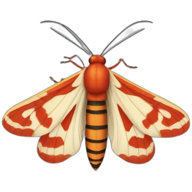 tiger　moth insect red emoji