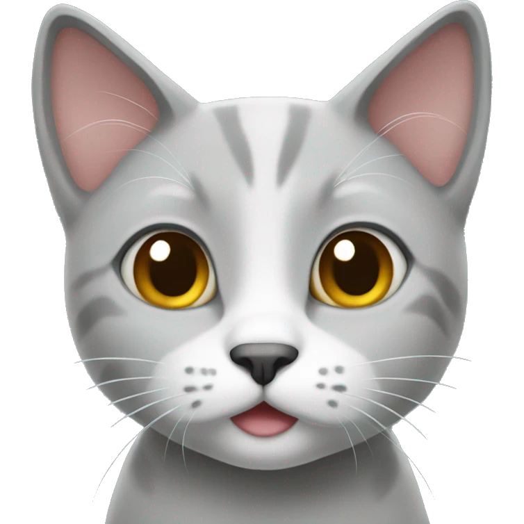 Grey cute cat emoji