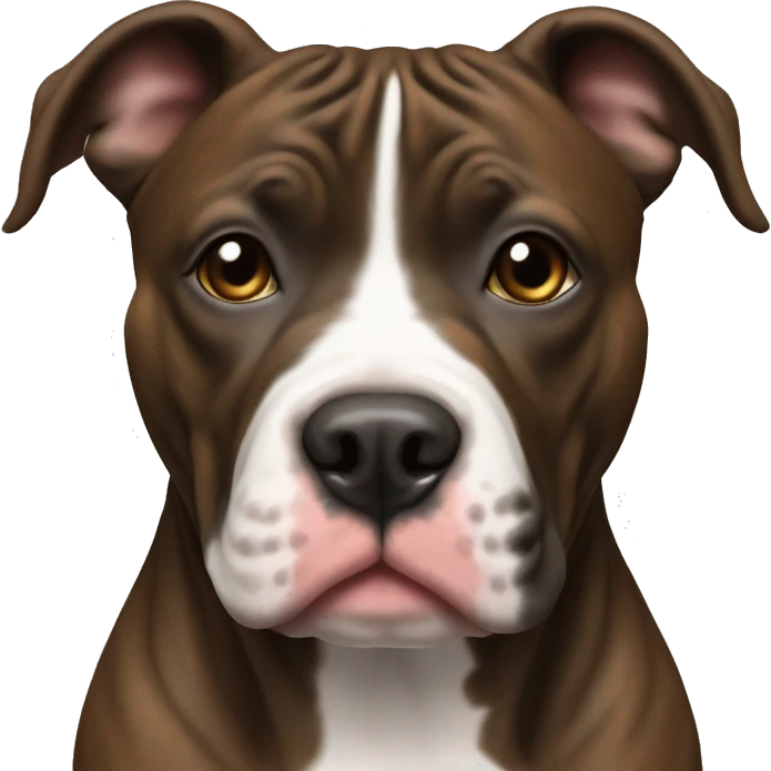 Brindle pitbull with white stripe down nose emoji