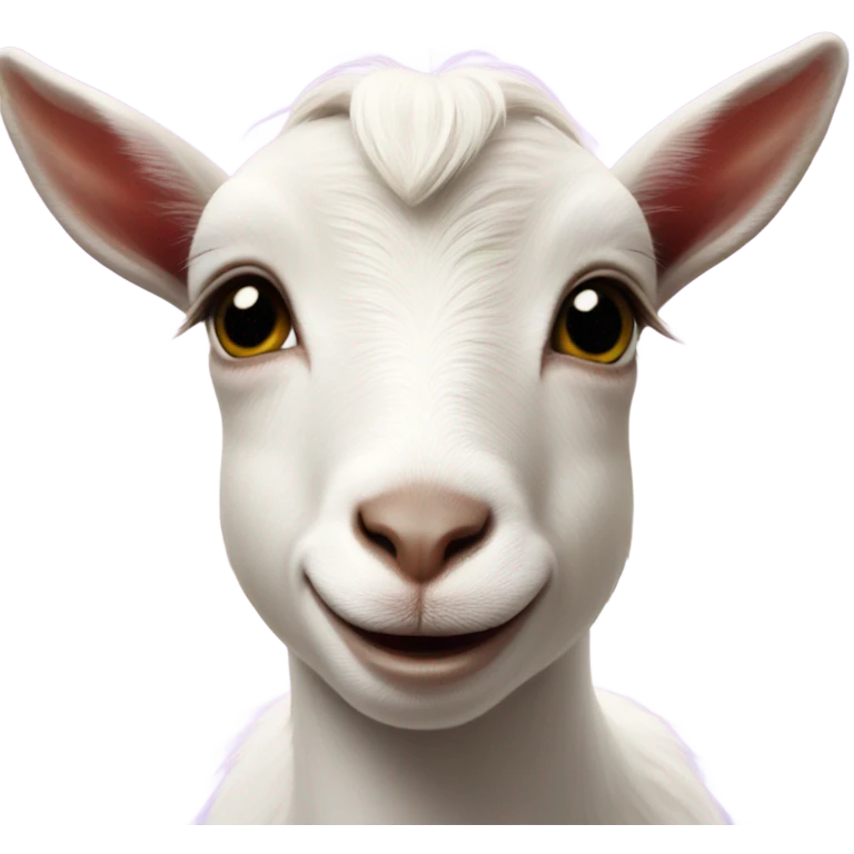 Baby goat face with hearts floating around  emoji