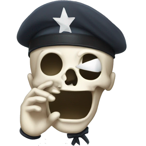 2d Cartoon Skull salute emoji