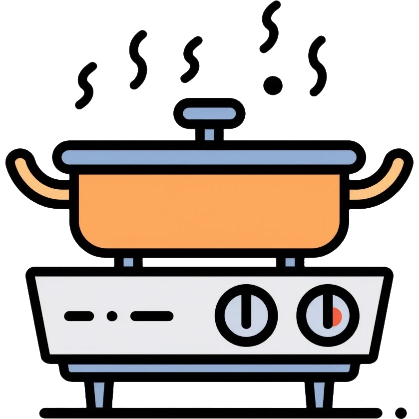 electric kitchen cooker with control knobs emoji