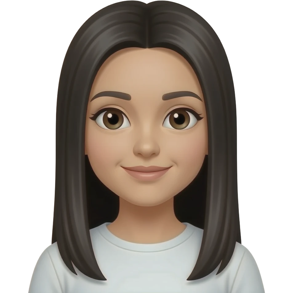 Both sides hair front long long straight dark hair emoji