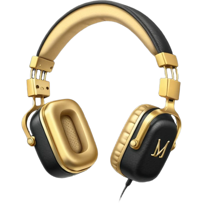 Icon of headphones with square ear pads in the Marshall style. emoji