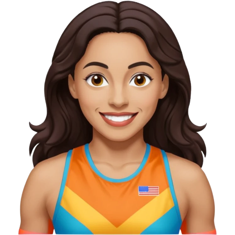 Florence Griffith Joyner with dark brown hair emoji