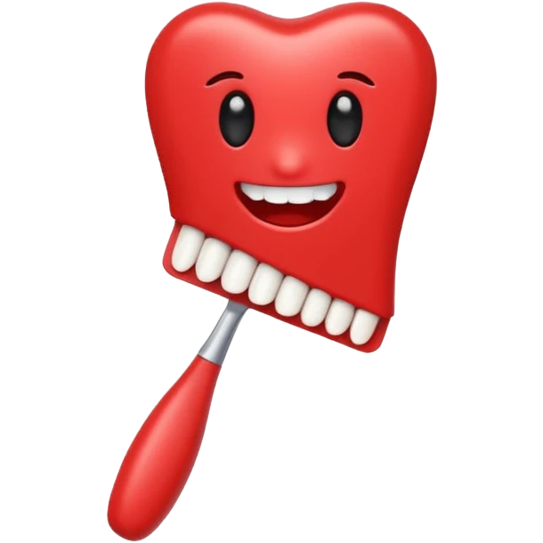 cepillo de dientes rojo emoji