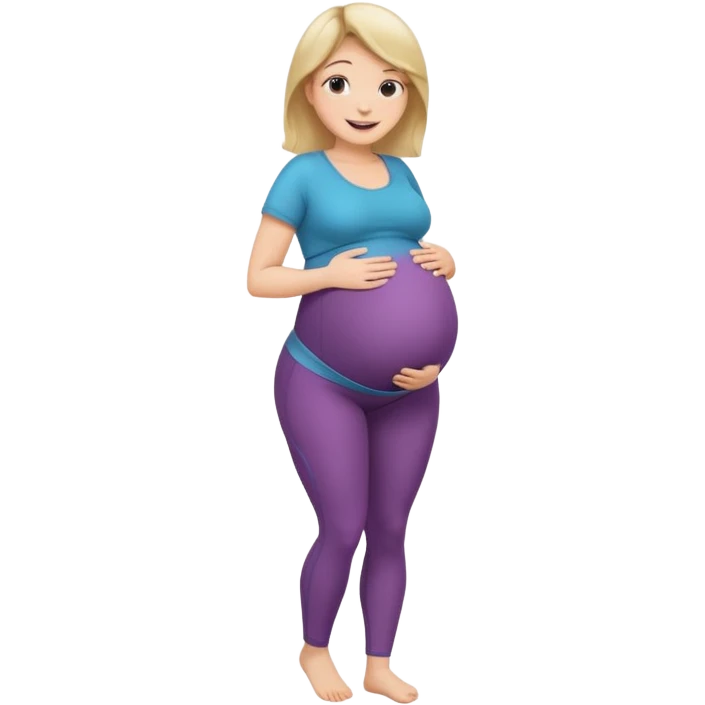 femme belly stuffing enceinte legging emoji
