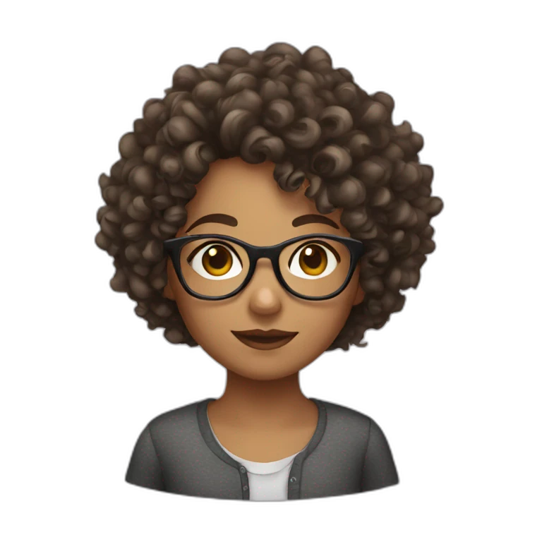 curly-haired girl with glasses emoji