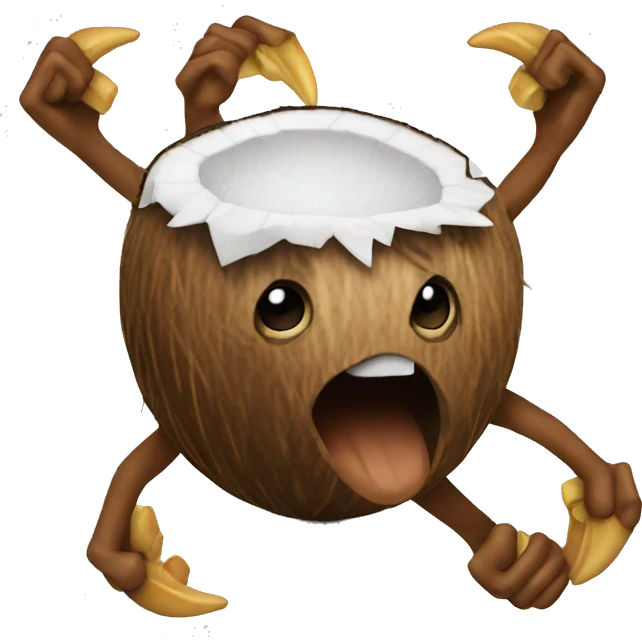 Coconut with eagle claws emoji