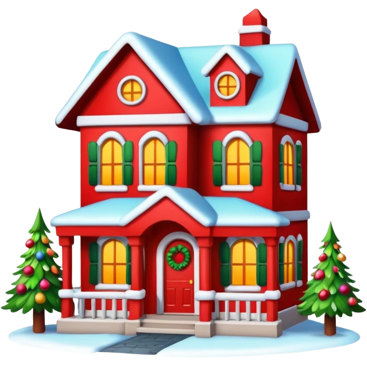 Casa decorata in tema natalizio emoji