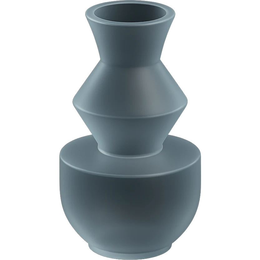 vase with geometric shapes, subtle reflections, minimalistic design, matte glass style emoji