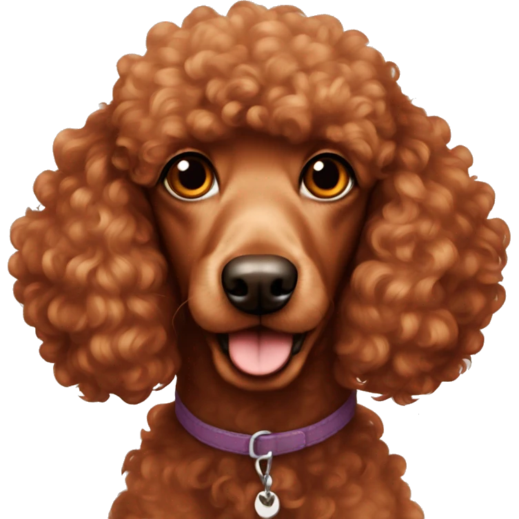 red colored poodle with brown eyes emoji