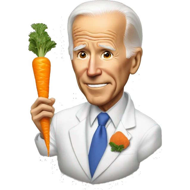 Biden mange une carotte emoji