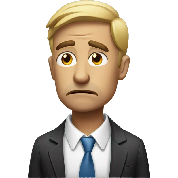 Worried business man emoji