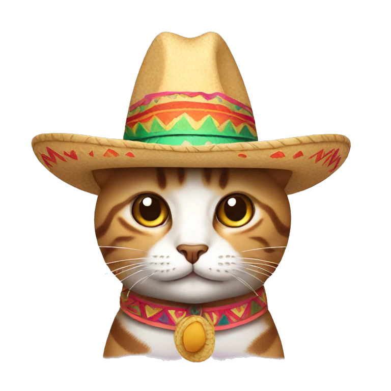 CAT WITH Mexican sombrero emoji