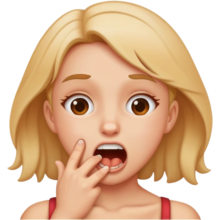 girl choking herself as a joke emoji