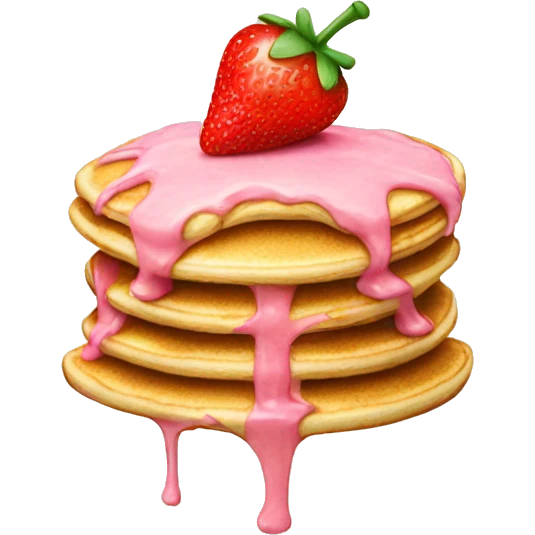 Pancake with strawberry frosting  emoji