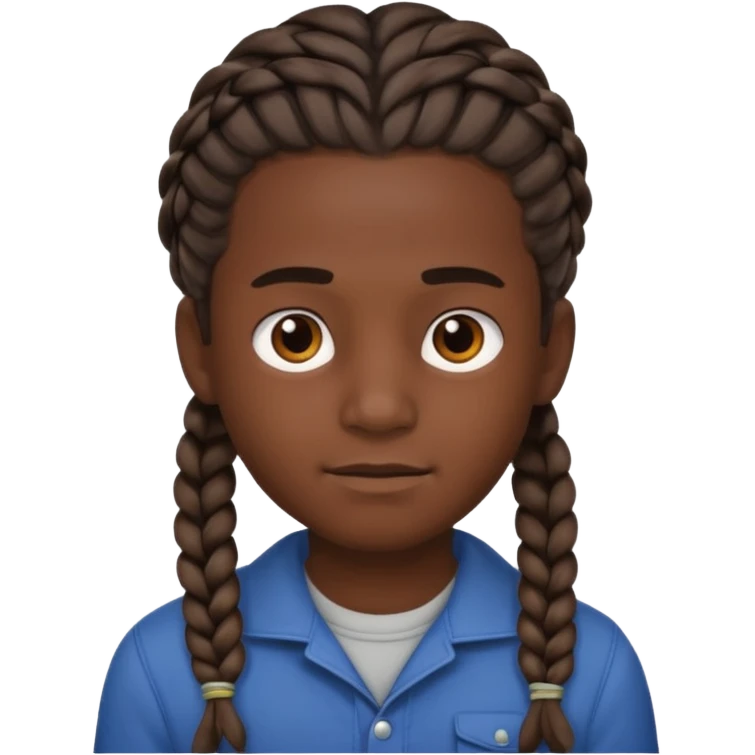 Un chico moreno con trenzas de hombre emoji