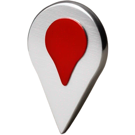 map pin, red and sliver emoji