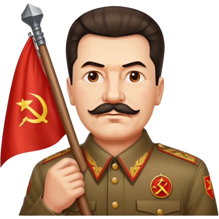 Stalin holding USSR flag emoji