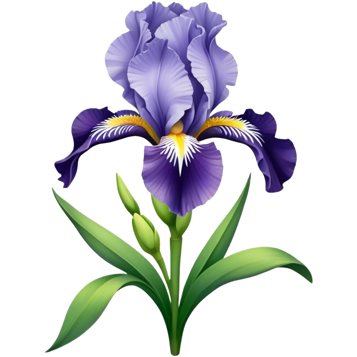 bouquet Soft Green Iris, luxuriant, leaf, bud emoji
