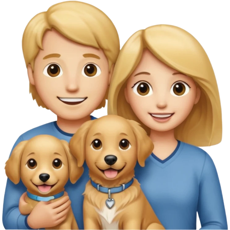 couple and their pet dog emoji