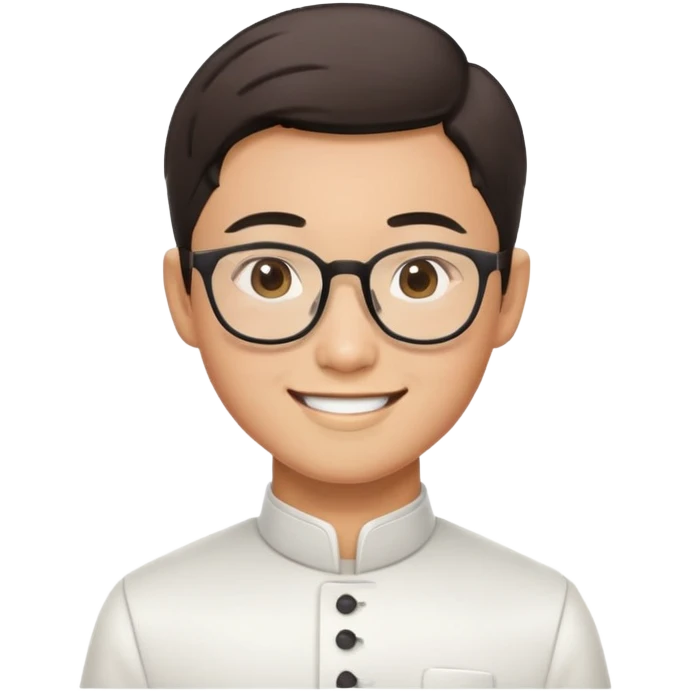 asian waiter with glasses, sort harir emoji