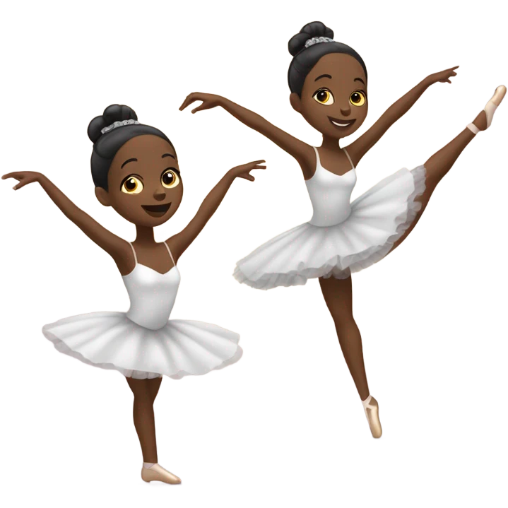 Black ballerinas dancing on stage emoji