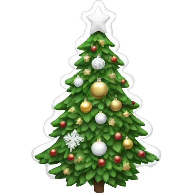 christmas tree with white ordanments  emoji