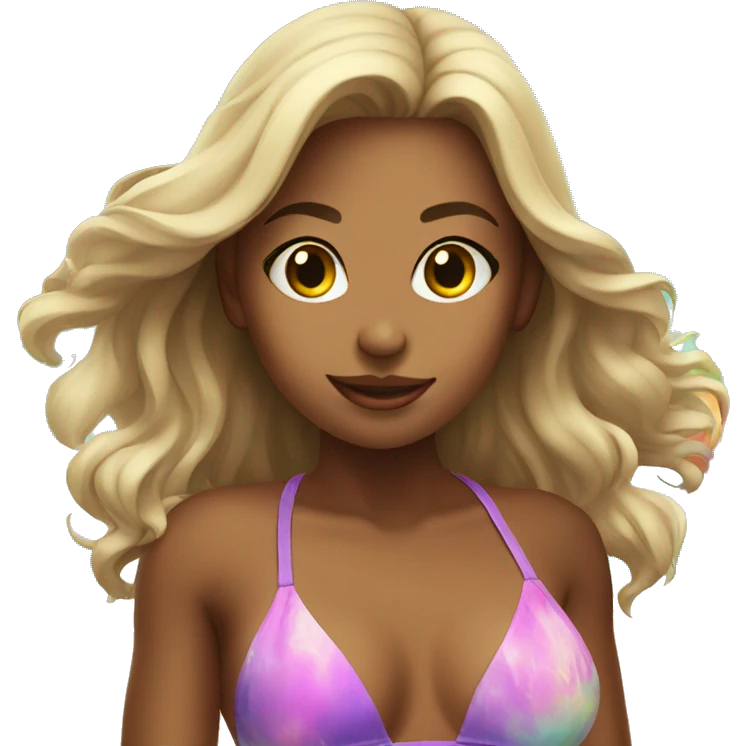 Girl in bikini on a beach emoji