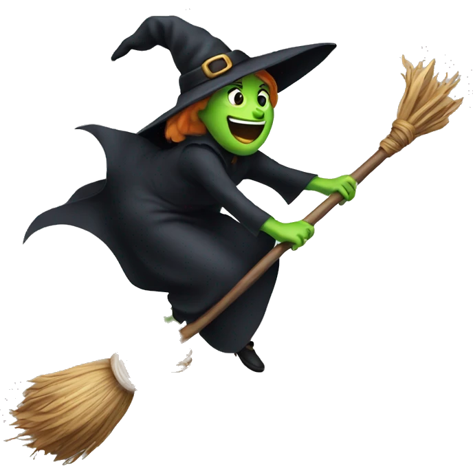 a witch flying on a broom  emoji