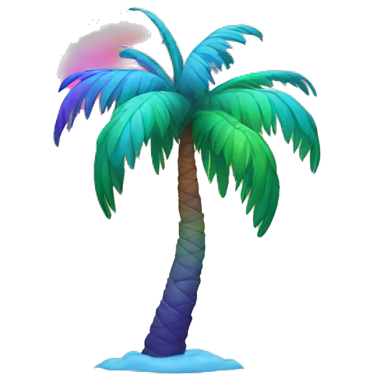 rainbow palm tree emoji