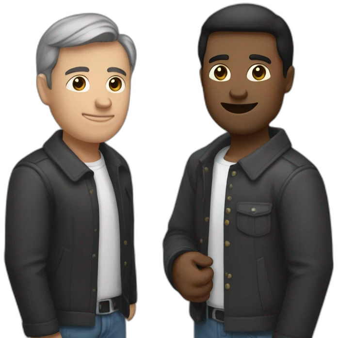 Un homme noir et un homme blanc qui ce serre la main emoji