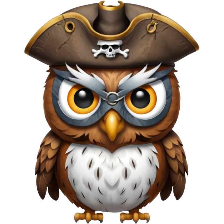 Un hiboux pirate emoji