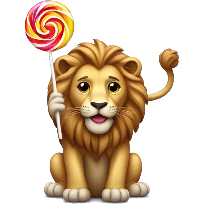 Lion with lollipop  emoji