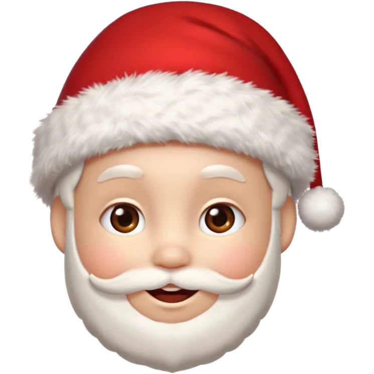 A small smiling face wearing a red Santa hat with a pompom, rosy cheeks and twinkling eyes, conveying a warm, festive vibe. It should be a trolling smile. emoji