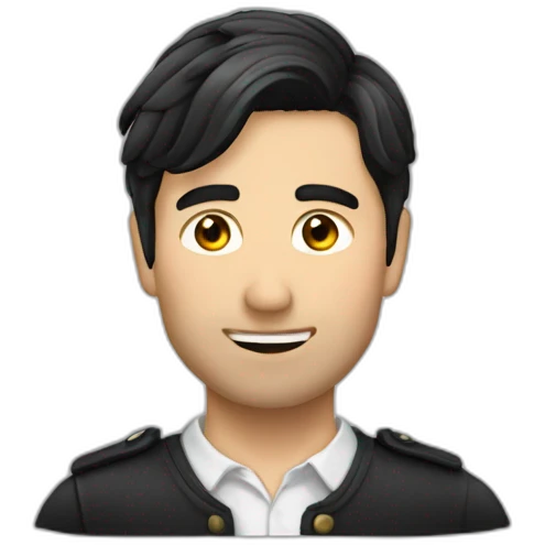 mann pferdezopf schwarze haare emoji