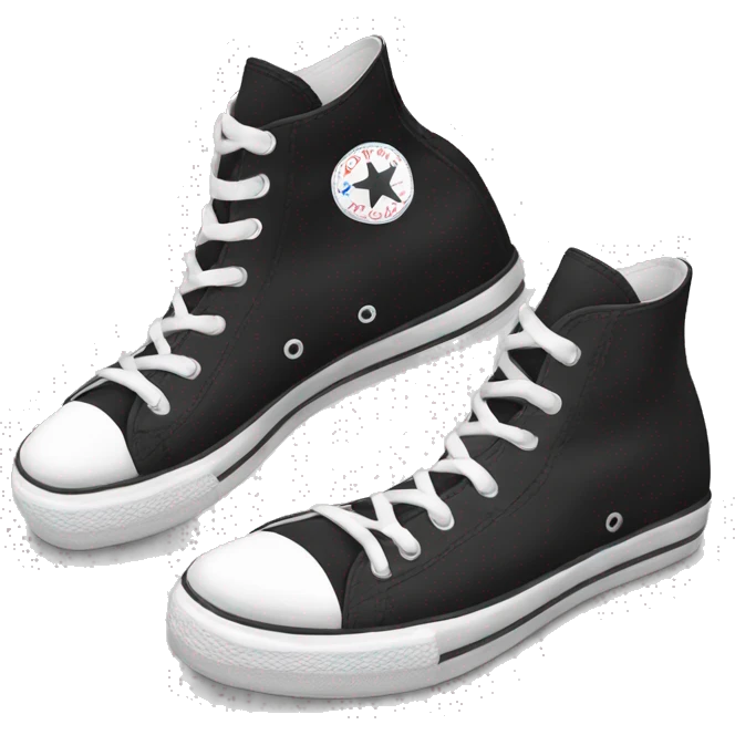 pair of black and white platform converse  emoji