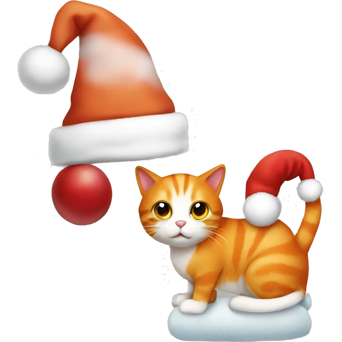 Orange cat with santa hat emoji