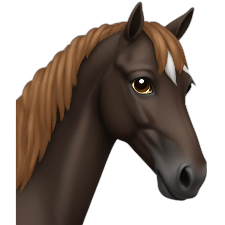 cheval marron noir emoji