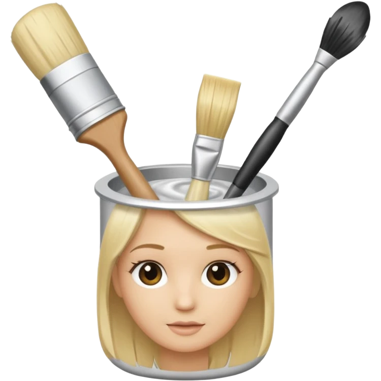 tube of blonde hair dye with a brush next to it emoji