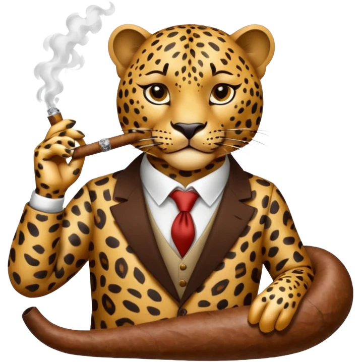 leopardo fumando emoji