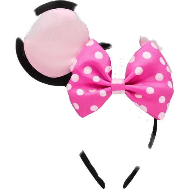 Black ear pink polkadot bow Minnie mouse ear headband emoji