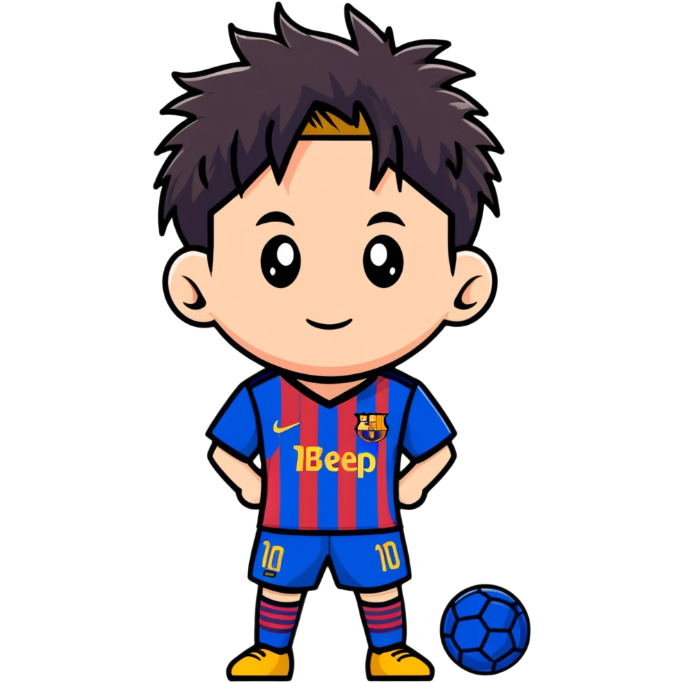 Messi waking up, messy hair emoji