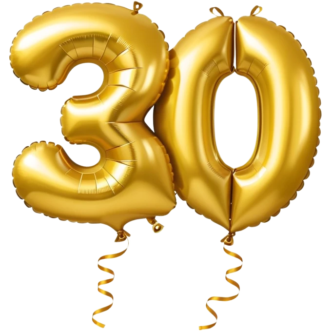 0 number in gold balloons emoji