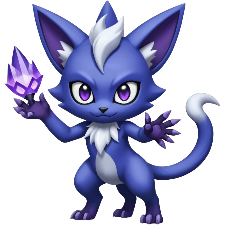 Sableye-Meowstic-Absol-hybrid-fusion (full body) emoji