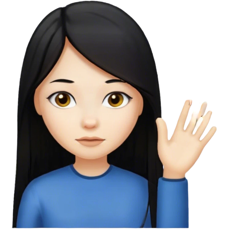 دختری با موهای بلند مشکی و لخت emoji