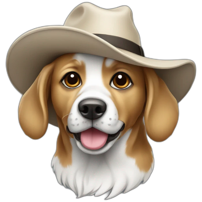 chien avec un chapeau blanc emoji