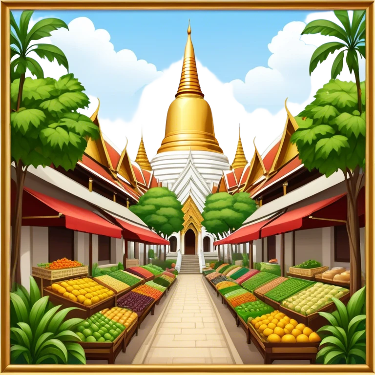 ​Cinematic Realistic Nakhon Pathom, Thailand, depicted as a historic cityscape dominated by the iconic Phra Pathom Chedi, surrounded by lush gardens, bustling local markets, and traditional Thai architecture, bathed in warm golden light and rendered with rich textures that capture its cultural and historical significance, emoji