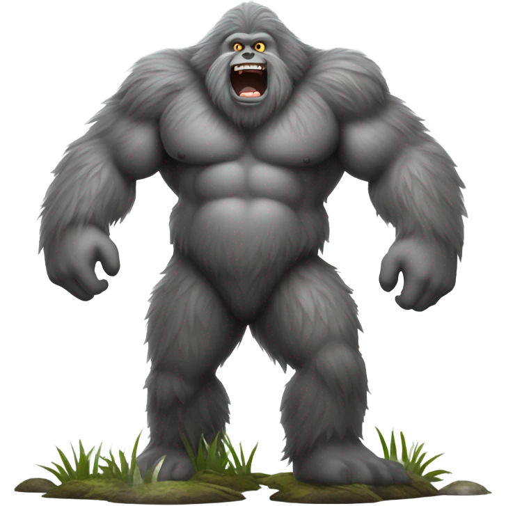 Grey Bigfoot in swamp emoji